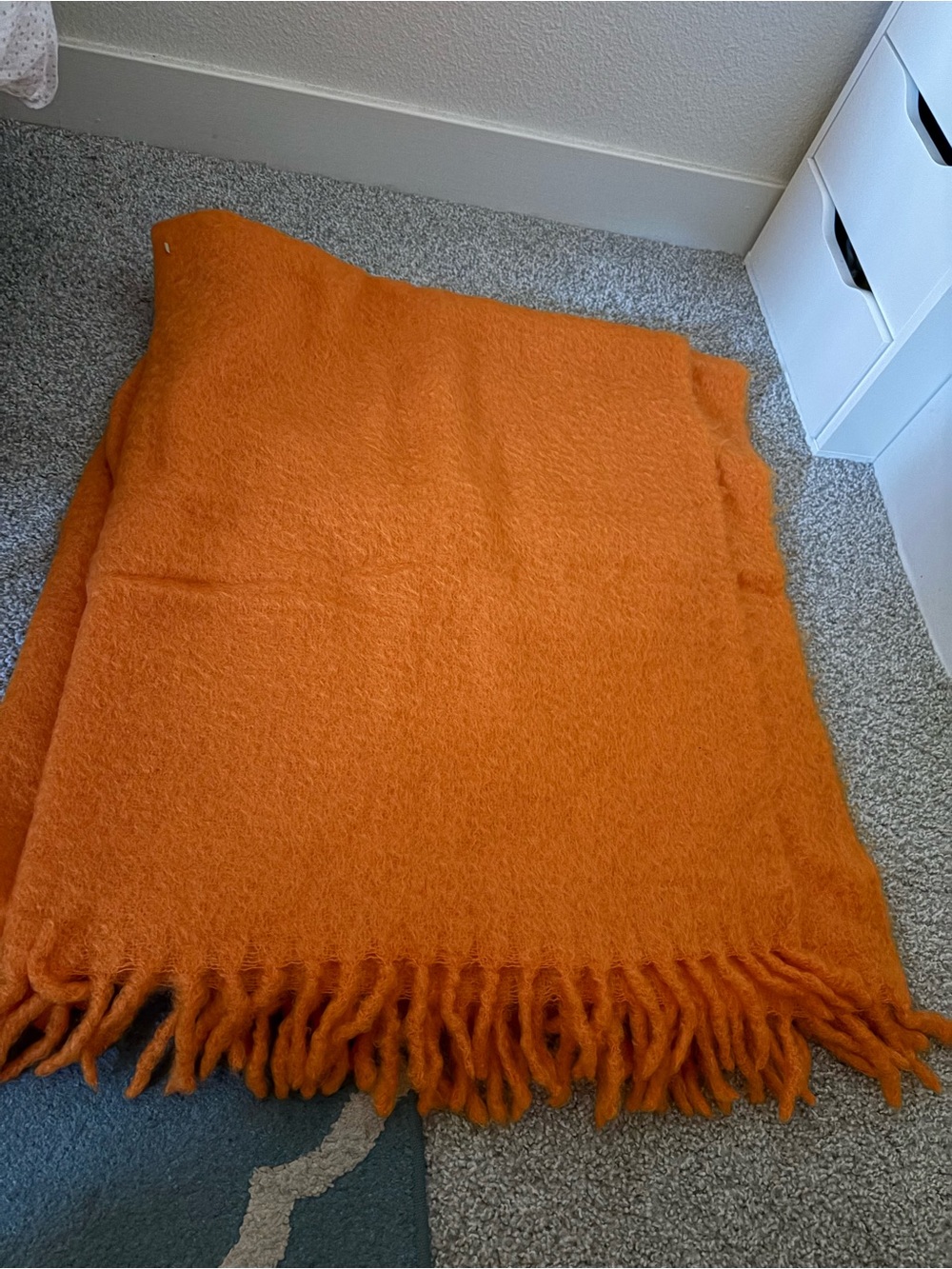 Zara Home Orange Mohair Blend Throw Blanket – New Without Use
